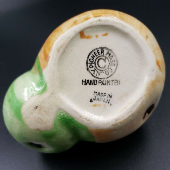 Wall Pocket Planter Pear Fruit Vtg Japan Glazed Painted Ceramic Art Pottery Vase - Picture 4 of 15